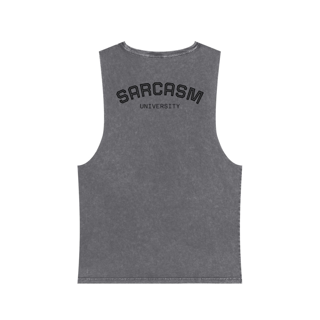Sarcasm Tank Top — Vintage Stonewash Sleeveless Tee