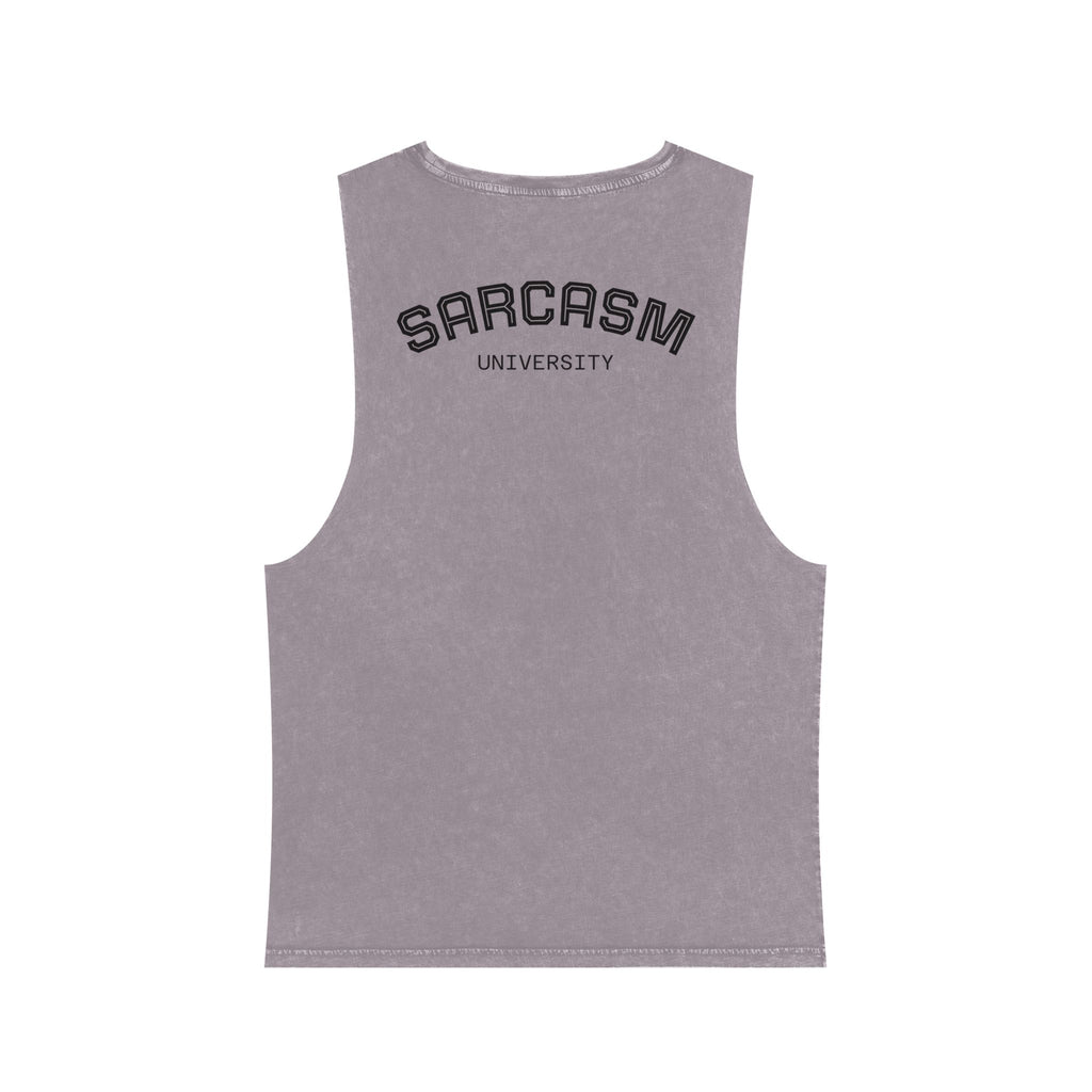 Sarcasm Tank Top — Vintage Stonewash Sleeveless Tee