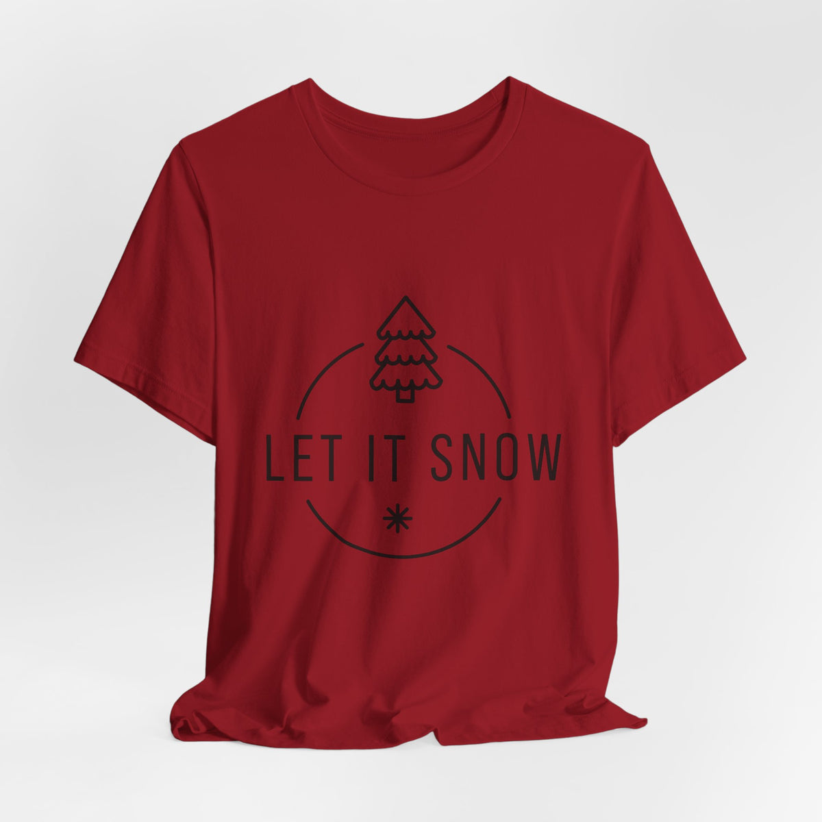 Let It Snow Christmas Tree Tee | Holiday Winter Snowflake T-Shirt