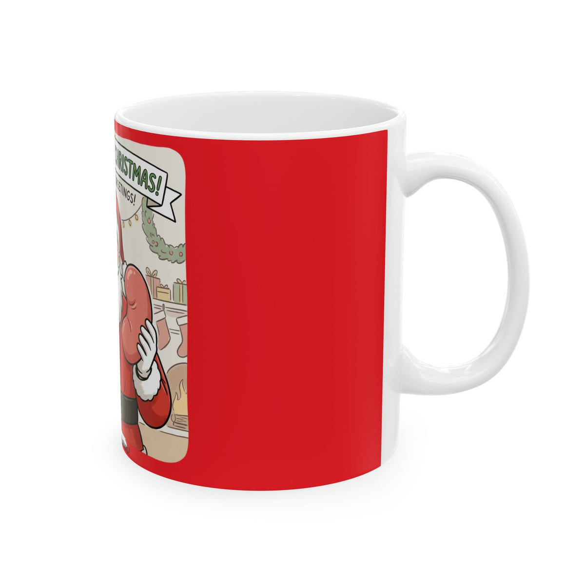 Christmas Kidney Bean Mug — "Have a Bean-y Christmas!" Holiday Santa Coffee Cup (11oz/15oz)