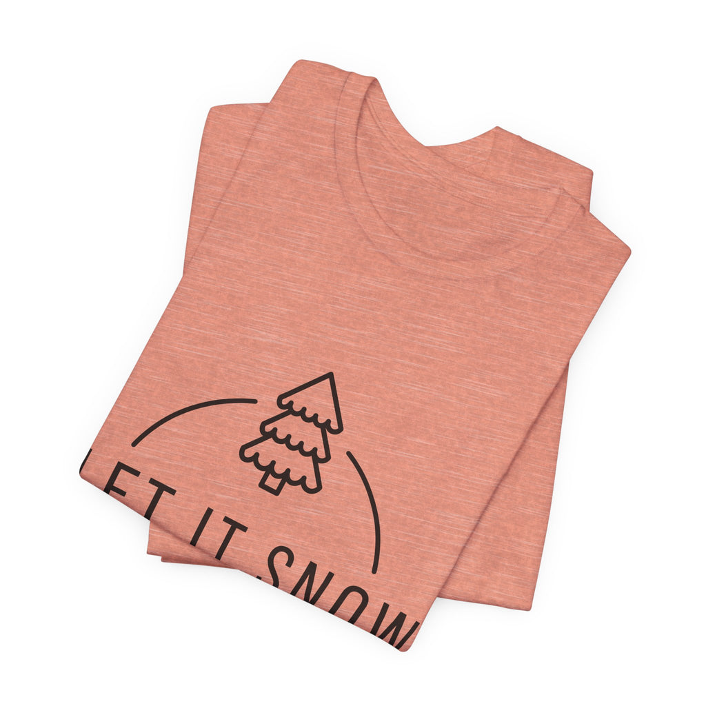 Let It Snow Christmas Tree Tee | Holiday Winter Snowflake T-Shirt