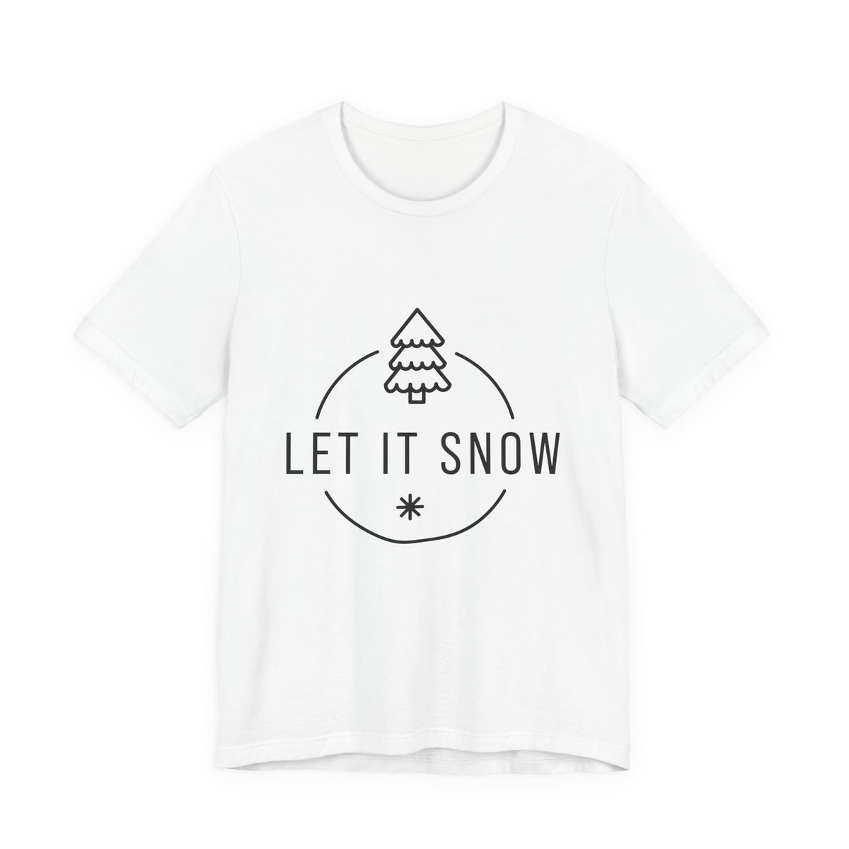 Let It Snow Christmas Tree Tee | Holiday Winter Snowflake T-Shirt