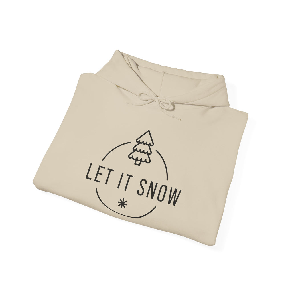 Let It Snow minimalist tree and snowflake Hoodie | Winter holiday sweatshirt