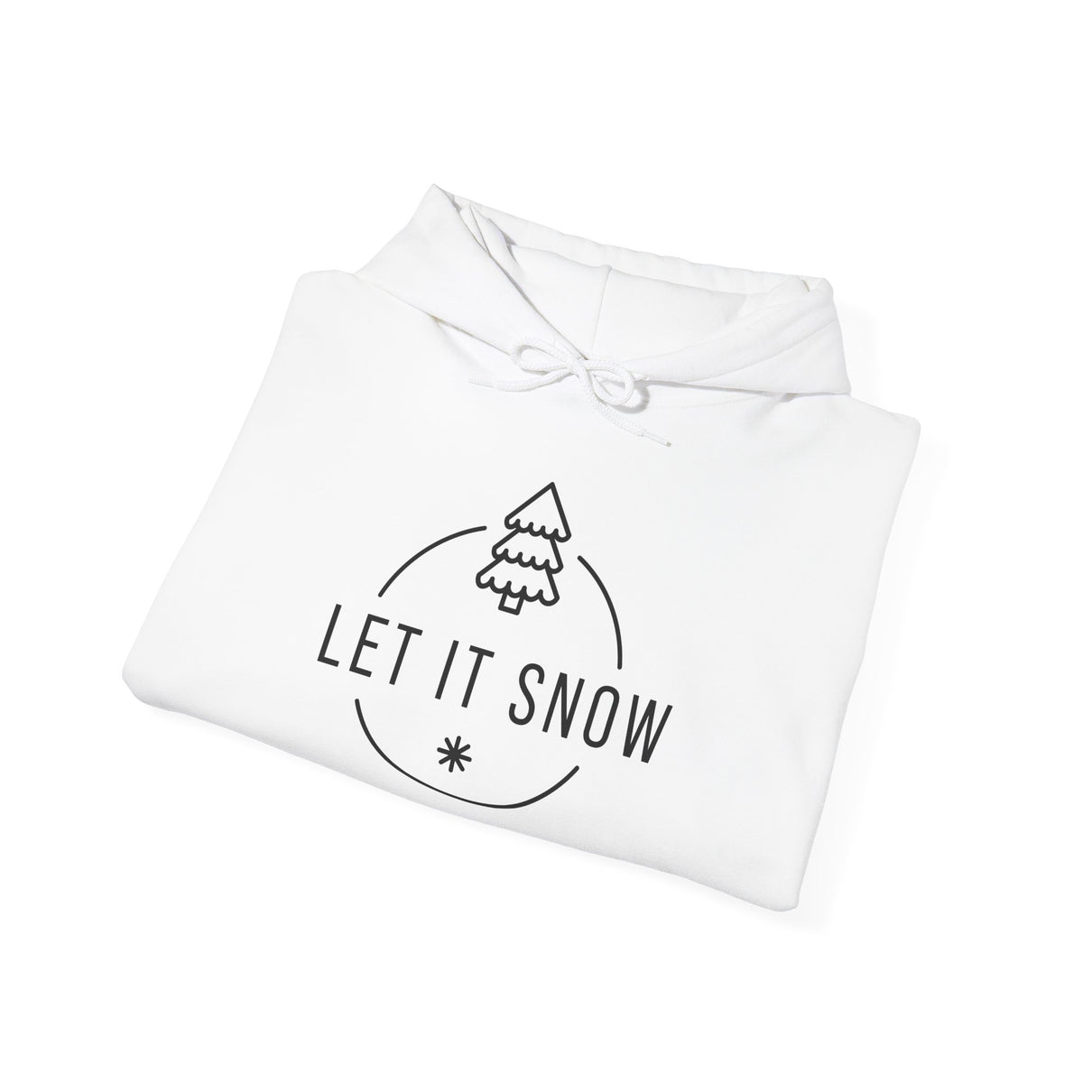 Let It Snow minimalist tree and snowflake Hoodie | Winter holiday sweatshirt