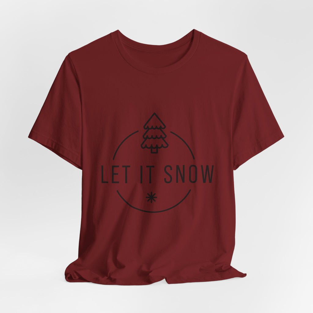 Let It Snow Christmas Tree Tee | Holiday Winter Snowflake T-Shirt