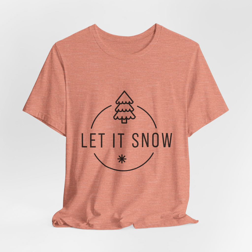 Let It Snow Christmas Tree Tee | Holiday Winter Snowflake T-Shirt