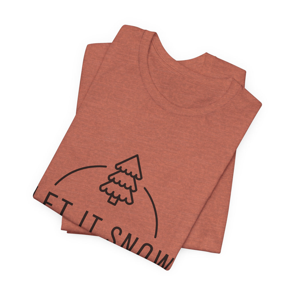 Let It Snow Christmas Tree Tee | Holiday Winter Snowflake T-Shirt