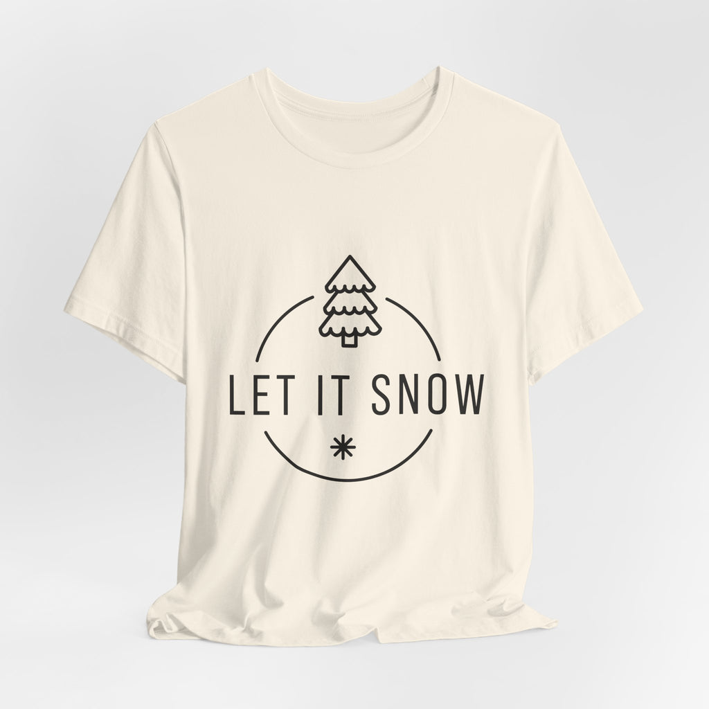 Let It Snow Christmas Tree Tee | Holiday Winter Snowflake T-Shirt