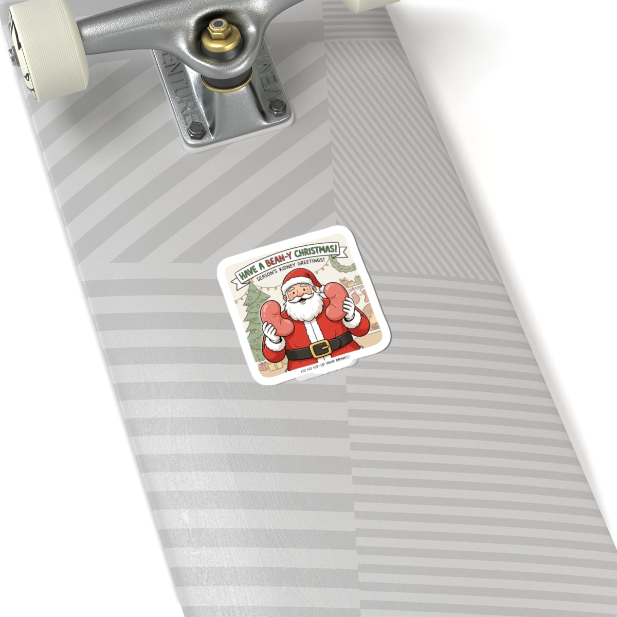 Santa Boxing Holiday Sticker — 'Have a Beany Christmas' Kiss-Cut Sticker