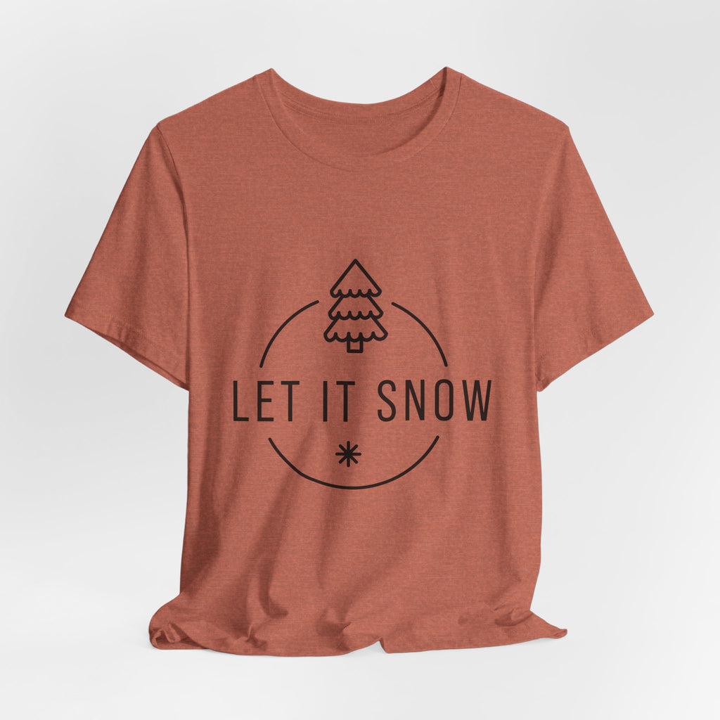 Let It Snow Christmas Tree Tee | Holiday Winter Snowflake T-Shirt