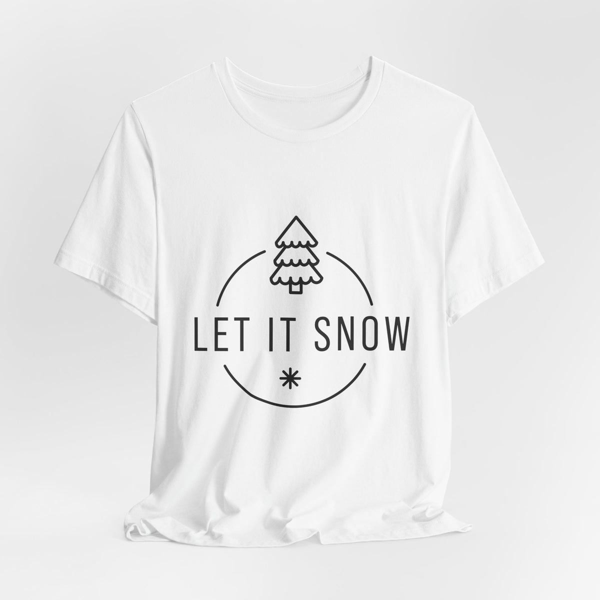 Let It Snow Christmas Tree Tee | Holiday Winter Snowflake T-Shirt