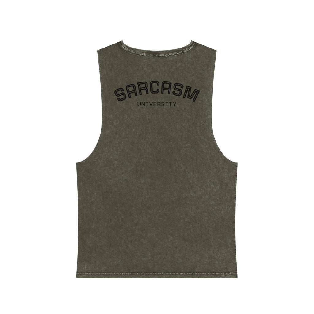 Sarcasm Tank Top — Vintage Stonewash Sleeveless Tee