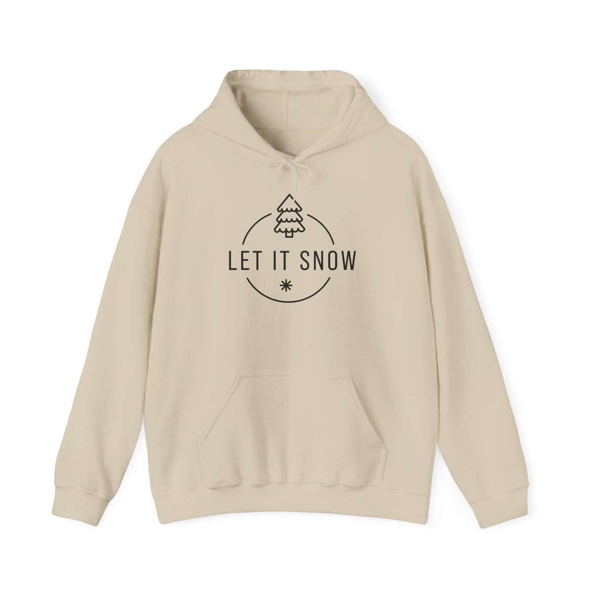 Let It Snow minimalist tree and snowflake Hoodie | Winter holiday sweatshirt