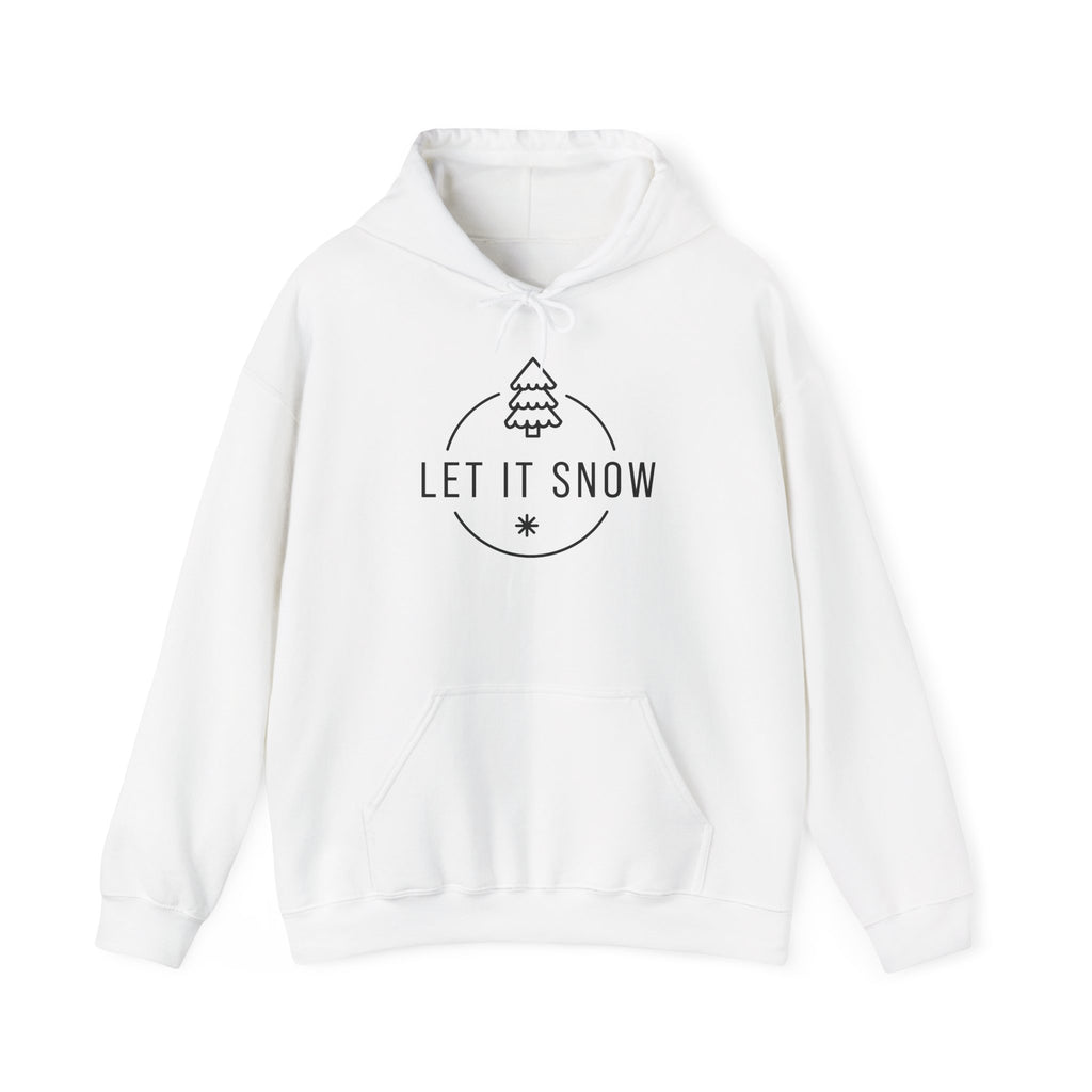 Let It Snow minimalist tree and snowflake Hoodie | Winter holiday sweatshirt