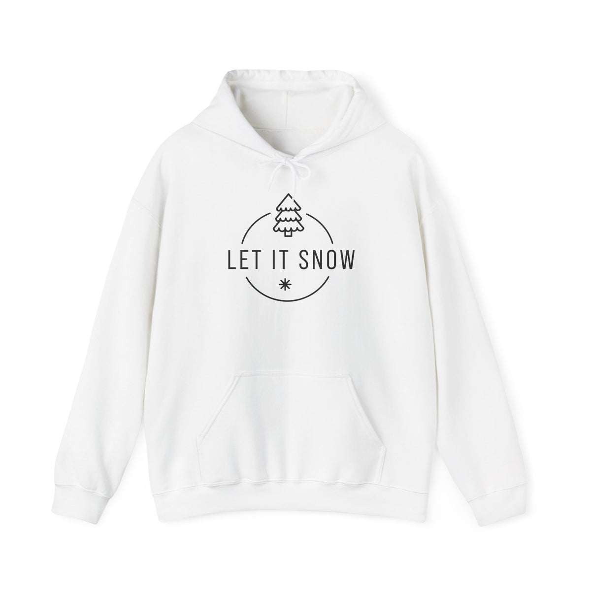 Let It Snow minimalist tree and snowflake Hoodie | Winter holiday sweatshirt